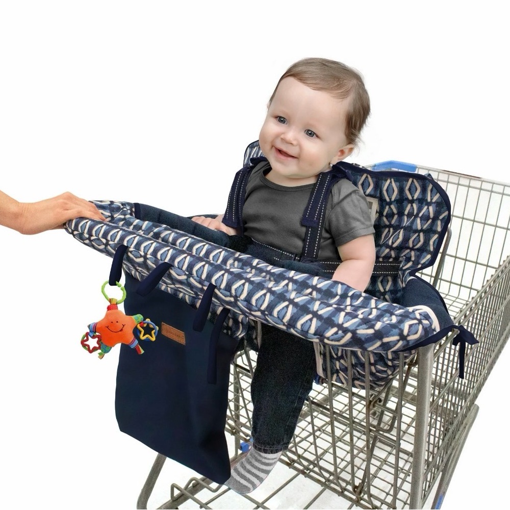 Navy Blue Kids 2-in-1 Shopping Cart Cover/Highchair Cover